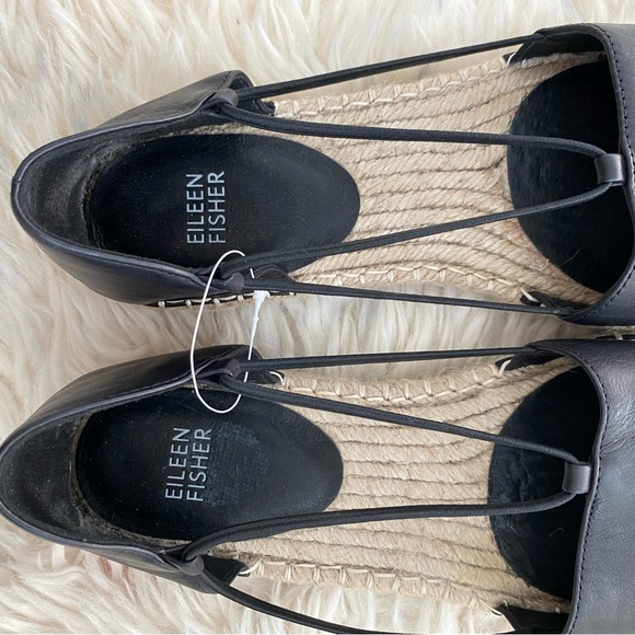 Eileen Fisher Lee Washed Leather Espadrille Flat size 9. In great condition - Picture 4 of 10